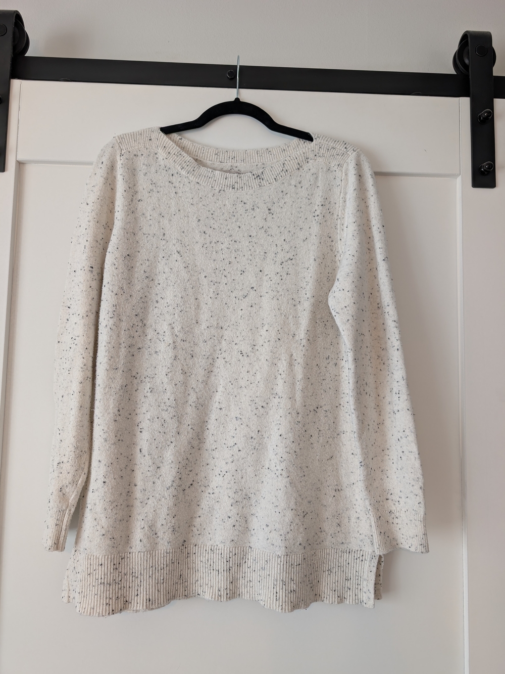 LOFT Cream Speckled Boatneck  Sweater